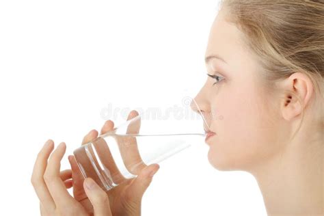 Young Woman Drinking Fresh Cold Water Stock Photo Image Of Drink