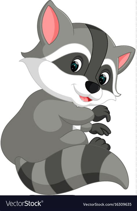 Cute Raccoon Cartoon Royalty Free Vector Image