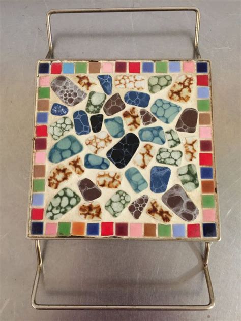 Vintage Mid Century Mosaic Tile Trivet Hot By Pinestreetpickers