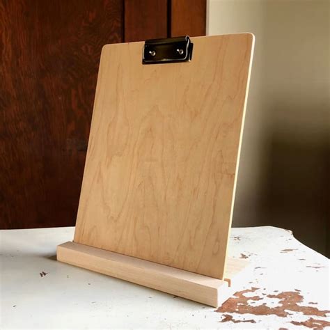 Standing Wood Clipboard Set Rustic Natural Maple With Modern Etsy Uk