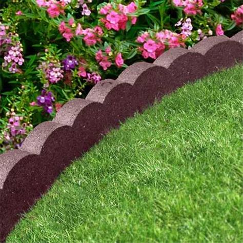 Recycled Rubber Lawn Edging Flexi Curve Scallop Terracotta H Cm