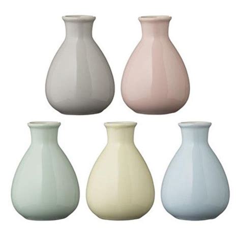 Assorted Pastel Vases Set Of 5 Traditional Ceramic Vases