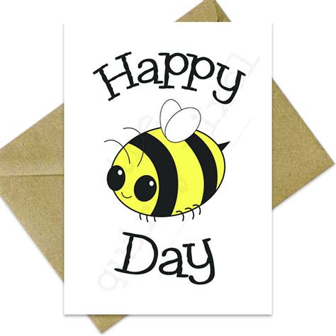 Happy Bee Day Birthday Pun Card Cute Punny Card Hilarious Etsy España
