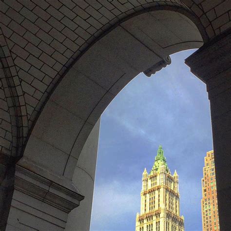 Peeking Through The Municipal Buildings Arch At The Woolworth Building