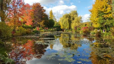 Jardim Do Th Do Monet No Outono Giverny França Foto De Stock Imagem