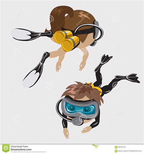 Check spelling or type a new query. Boy And Girl Divers In Masks, Cartoon Characters Stock ...