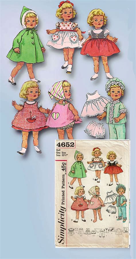 1960s Vintage Simplicity Pattern 4652 20in Chatty Cathy Doll Clothes