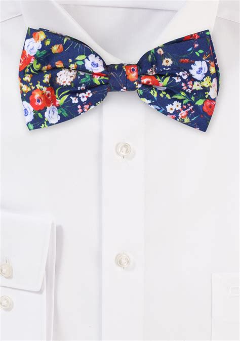 Floral Bowtie In Cotton Summer Floral Print Cotton Bow Ties Cheap