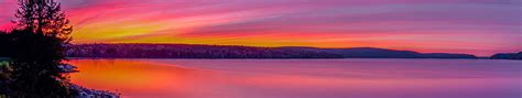 Lake Sunset Quabbin Panorama Night Massachusetts Water Sky Sun