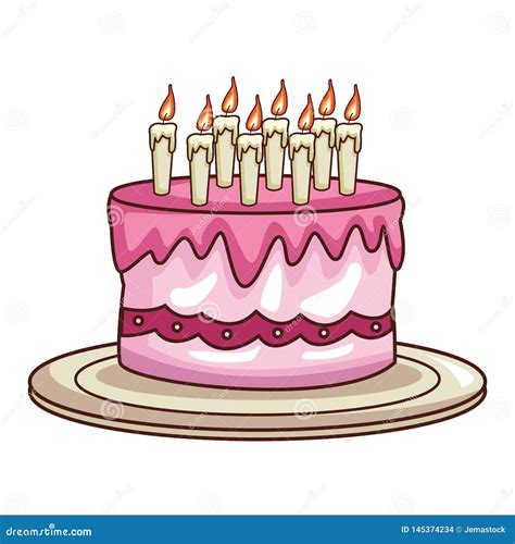 Birthday Cake Cartoon Vector Illustration 145374234