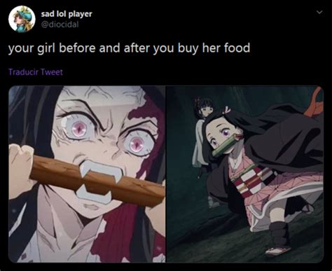 Your Girl Before And After You Buy Her Food Demon Slayer Kimetsu No