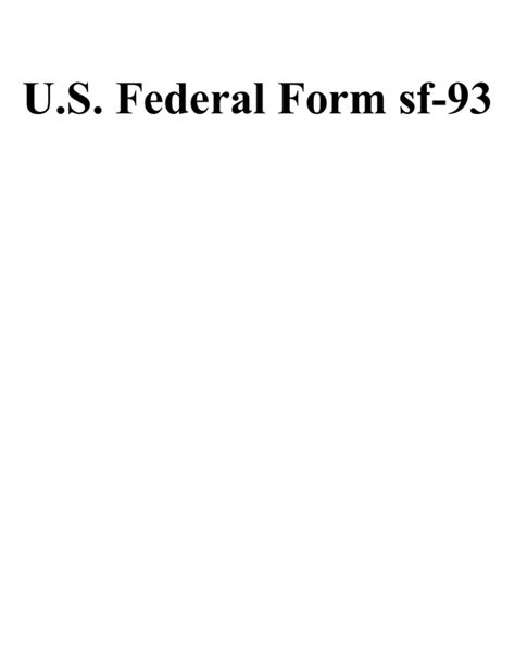 Us Federal Form Sf 93