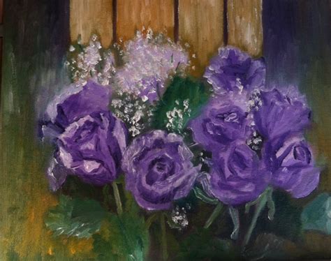 Oil Paintings By Virginia Artist Barbara S Ryan Purple Roses 8 X