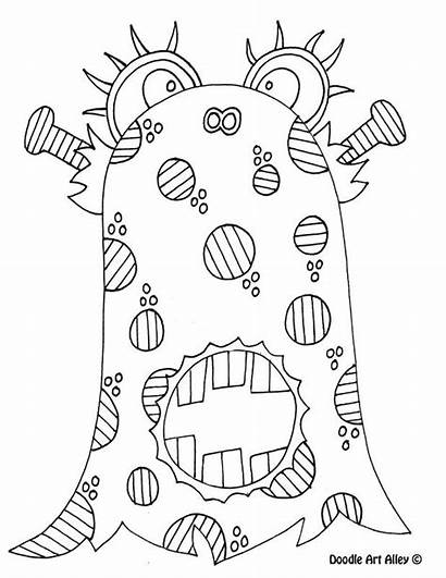 Doodle Alley Monster Coloring Silly Monsters Printable