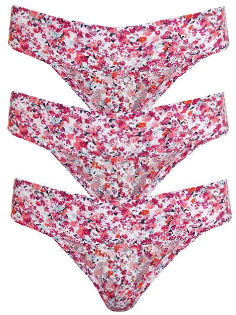 Red 3 Pack Low Rise Floral Print Thongs Size 8 To 16