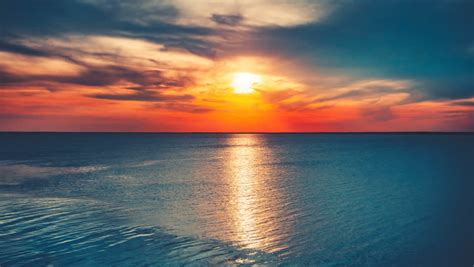 Beautiful Sunset Over Ocean With Stock Footage Video 100 Royalty Free