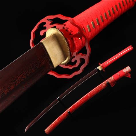 Red Katana Handmade Real Japanese Samurai Swords Etsy In 2021