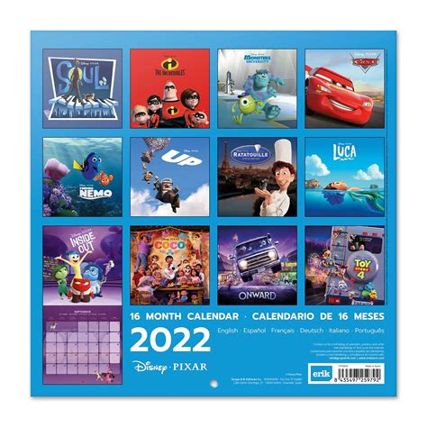 Official Disney Pixar 2022 Wall Calendar 2022 Calendar 12 X 12