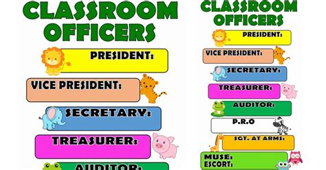 Classroom Officers Chart Design
