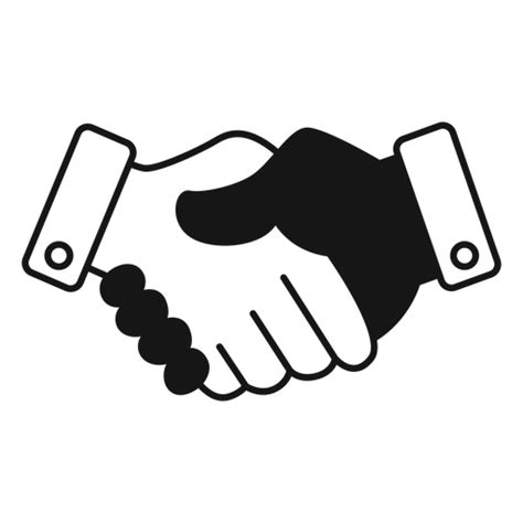 Handshake Black And White Icon Transparent PNG SVG Vector File