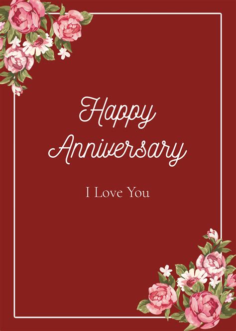 Happy Anniversary I Love You Customizable Card Template Shutterstock