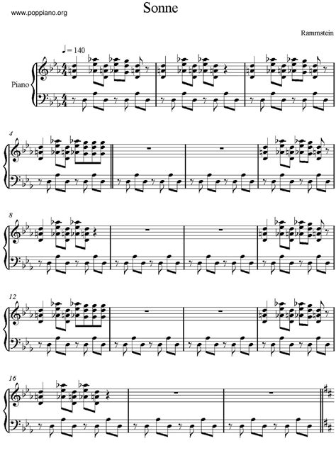 Rammstein Sonne Sheet Music Pdf Free Score Download ★