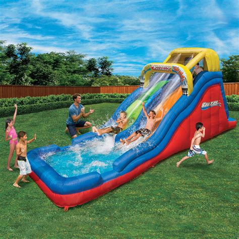 To come up with the top inflatable water slides, we researched a variety of sources for reviews such as home depot, lowes, target and wayfair along with our own personal experience. Inflatable Water Slide Double Racing Splash Pool Bounce ...
