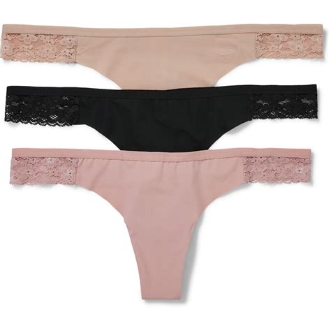 emerson women s lace g strings 3 pack black and nude big w