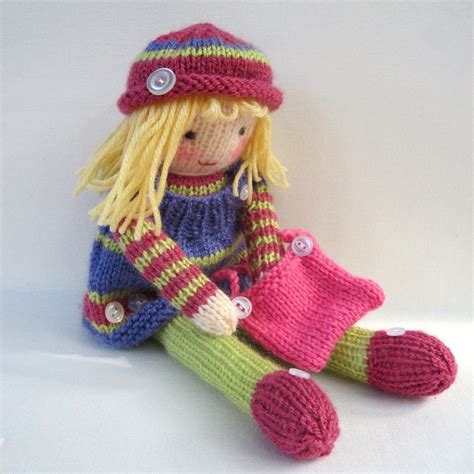 Betsy Button Toy Doll Knitting Pattern Pdf Instant