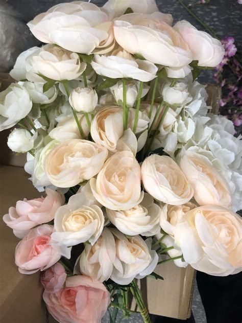 Maybe you would like to learn more about one of these? Blush (2 head 2 buds)Single stem Ranunculus artificial ...