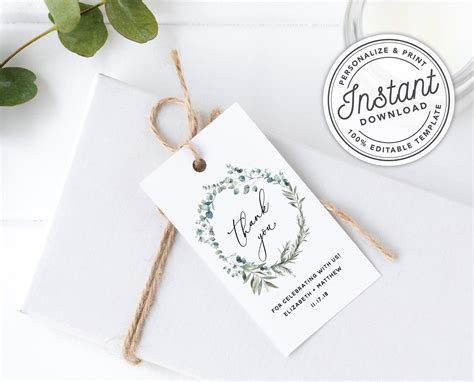 Printable Bohemian Wreath Printable Gift Favor Tags with | Etsy | Wreath printable, Printable ...