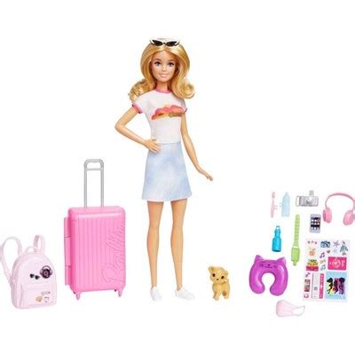 Barbie Doll And Accessories Travel Set With Puppy Target
