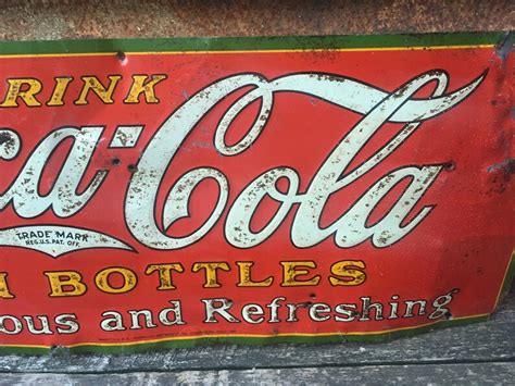 Vintage Original Sign Coca Cola Sign Metal Coke Sign Antique Etsy