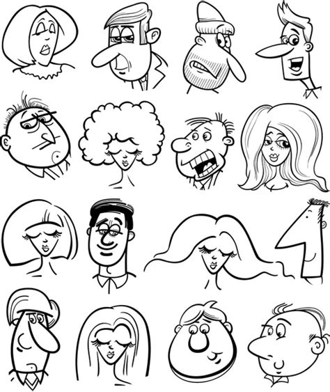 Cartoon People Characters Faces — Stock Vector © Izakowski 71113189