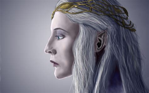 Artwork Galadriel Elves Women Face Blue Eyes The Lord Of The