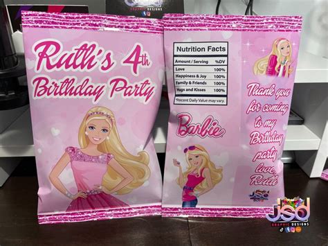 Barbies Chip Bags Etsy Uk In 2023 Party Candy Bags Chip Bags