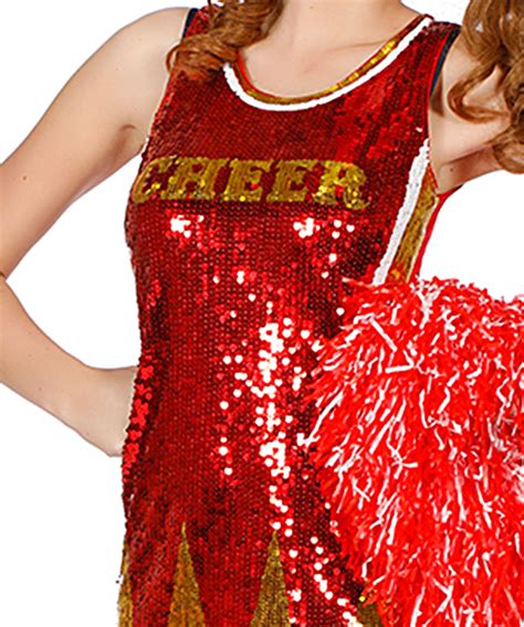 Cheerleader Kostüm Damen Sexy Rot Gold