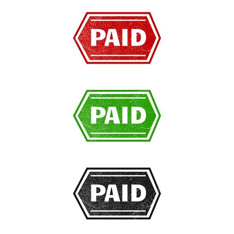 Paid Stamps Set Transparent Background Business Clip Art Psd Paid