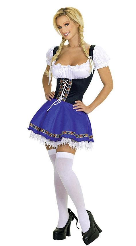 2017 women sexy blue beer girl costume german oktoberfest carnival maid fancy dress plus size s
