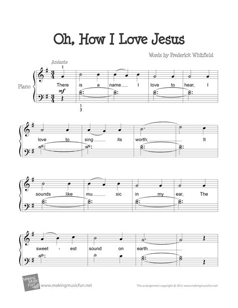 Hymn Oh How I Love Jesus Sheet Music Pdf Free Score Download