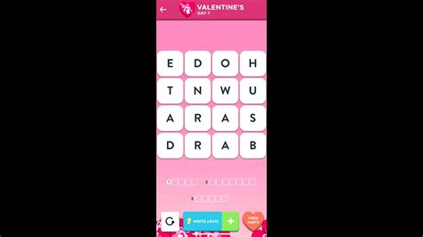 Wordbrain 2 Valentines Event Day 7 Wordbrain 2 Answers Youtube