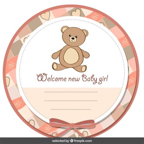 Baby shower label templates get free downloadable baby shower designs. Cute baby shower label with teddy bear Vector | Free Download