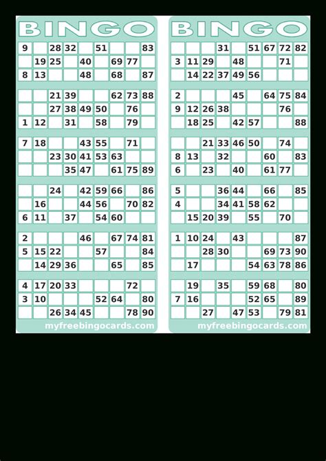 Random Number Printable Bingo Cards Printable Bingo Cards
