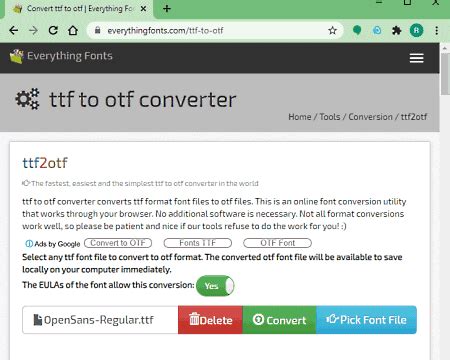 Here you can convert a font format for free (from extension fon to ttf or pfb to otf. 11 Best Free Online TTF to OTF Converter Services