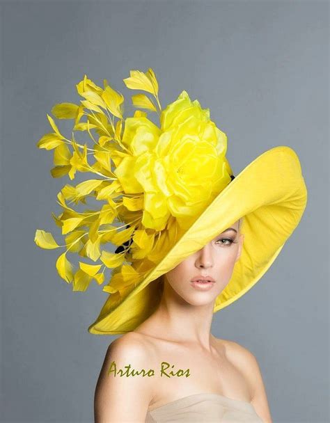 kentucky derby yellow hat couture derby hat yellow derby hat spring hat derby day spring