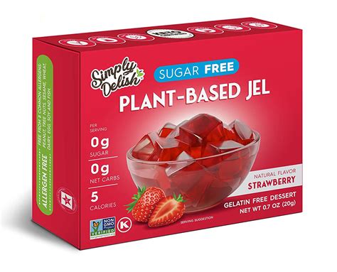 Simply Delish Sugar Free Plant Based Jel Strawberry 07oz Pack Of 6