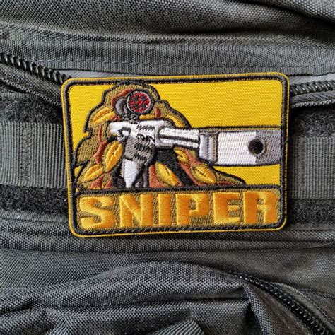 Sniper Tactical Us Army Usa Militaria Morale Badge Embroidered Hook
