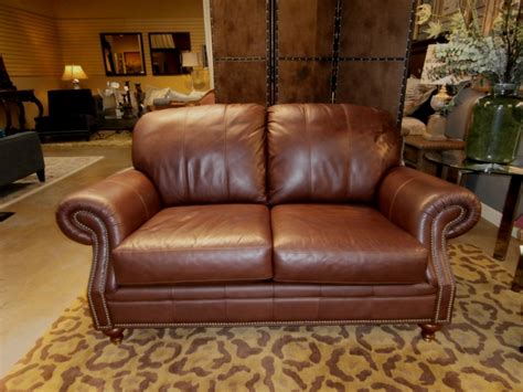 ethan allen leather loveseat at the missing piece