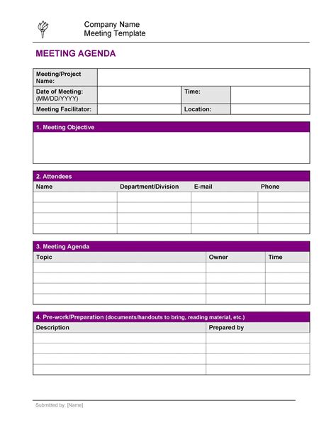 17 Meeting Agenda Template Excel Doctemplates