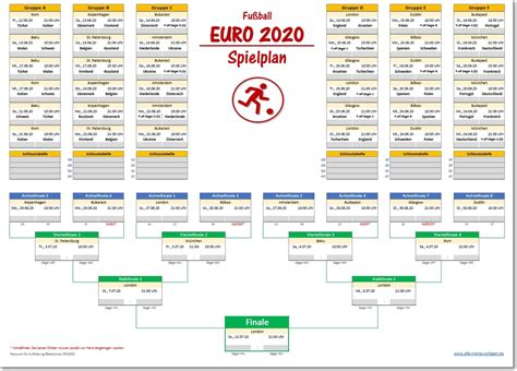 Spielplan der europameisterschaft zum download, ausdrucken und ausfüllen. EM 2020 - Spielplan für Excel | Alle-meine-Vorlagen.de